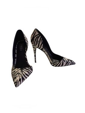 AQUA Zebra Print Calf Hair d’Orsay Pumps Pointed Toe Stiletto Heels Size 7.5